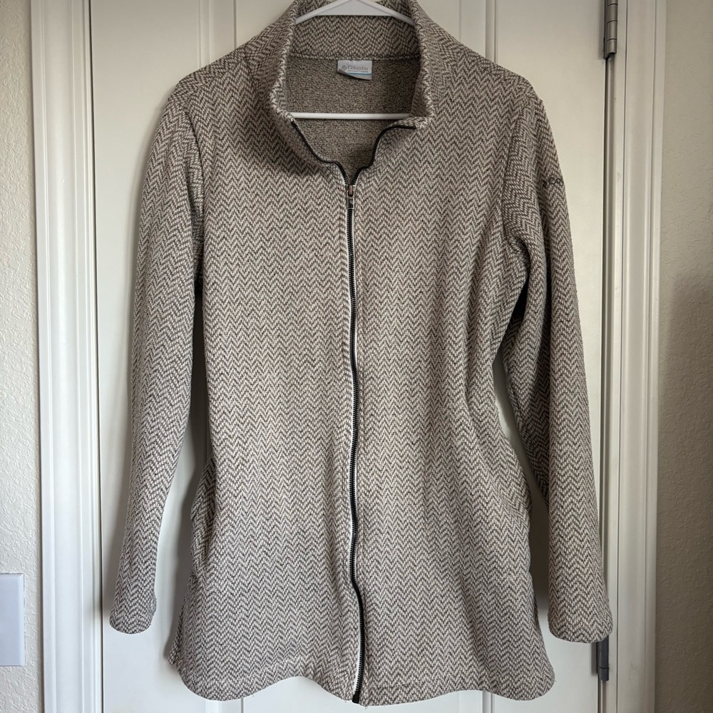 Columbia Women’s Fleece Herringbone Cinch Waist Zip Up Jacket - L